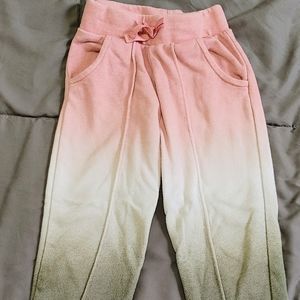 Pink, white, army green jogging pants